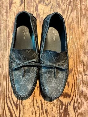 Louis Vuitton Black Monogram Driving Loafers